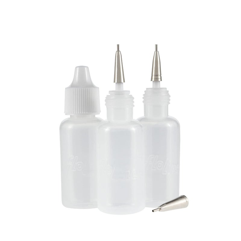 Creative Mark Precision Tip Applicator Bottle - Flo Line Squeeze Bottle with Stainless Steel Tips, for Artist Paint, Fluid Media, Ink, Watercolor, Quilling, Glitters and Masking Fluid (Pack of 3) - Image 1